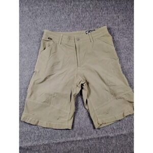 Kuhl Shorts Mens 36 Green Cargo Outdoor Hiking Casual Nylon Stretch Zip Pockets